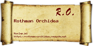 Rothman Orchidea névjegykártya